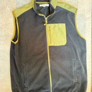 Men's Black and Green Vest